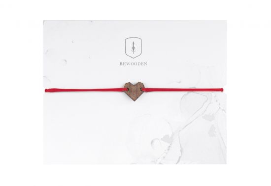 Red Heart Wooden Bracelet