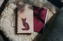 Sitting fox A5 Wooden Notebook