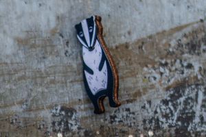 Cute Badger Brooch