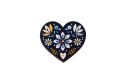 Wooden Brooch Folk Heart – Blue