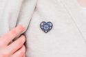 Wooden Brooch Folk Heart – Blue