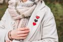 Wooden Brooch Red Heart