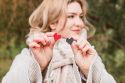 Wooden Brooch Red Heart