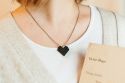 Wooden Pendant Black Heart